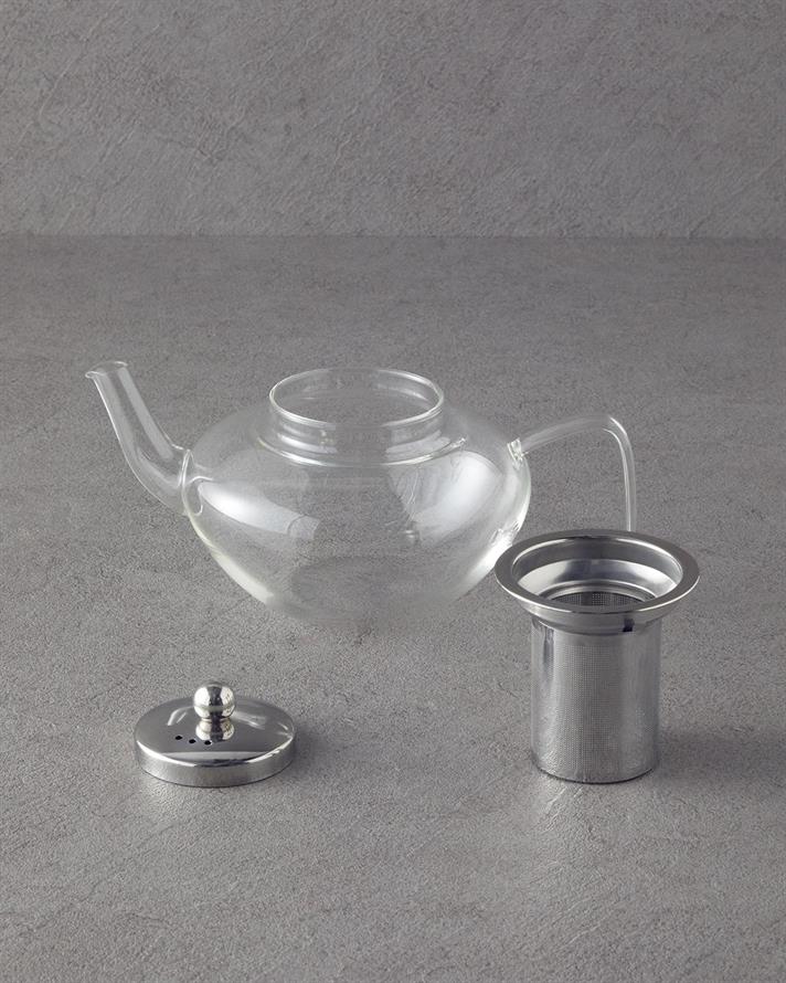 Ceainic cu infuzor, Corrine, sticlă borosilicată, 700 ml, transparent