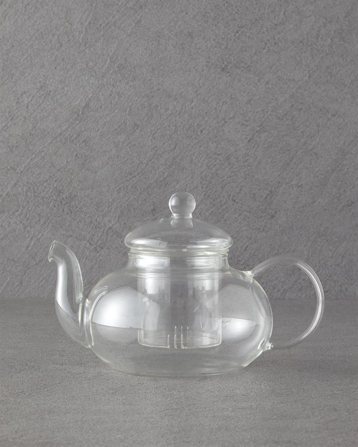 Ceainic cu infuzor, Mariza, sticlă borosilicată, 650 ml, transparent