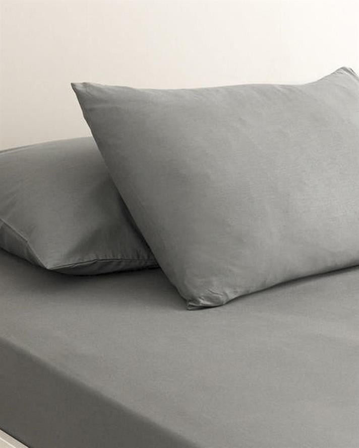 Cearșaf, Super king, Straight, bumbac, 240x260 cm, gri