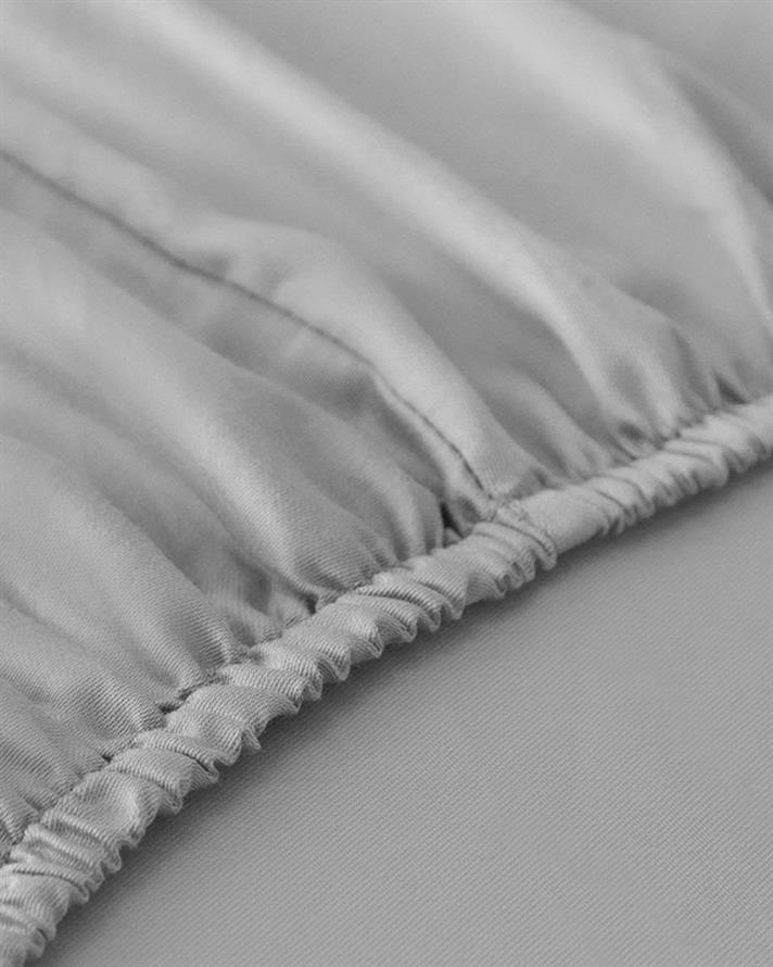 Cearceaf cu elastic, king size, Micell, bumbac satinat, 180x200 cm, argintiu