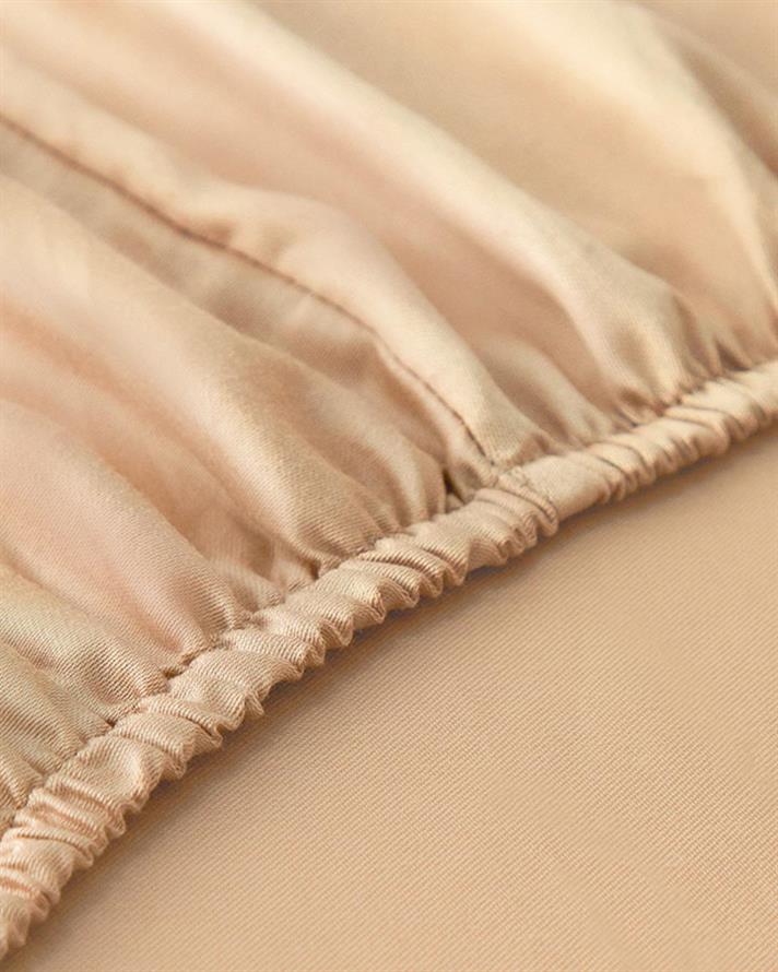 Cearceaf cu elastic, king size, Micell, bumbac satinat, 180x200 cm, auriu