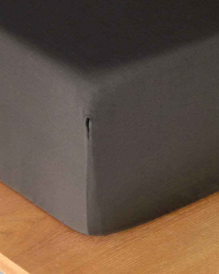 Cearceaf cu elastic, king size, Micell, bumbac satinat, 180x200 cm, antracit