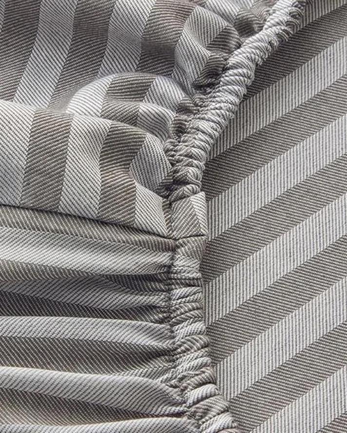 Cearceaf cu elastic, pat dublu, Classy Stripe, bumbac-poliester, 160x200 cm, antracit
