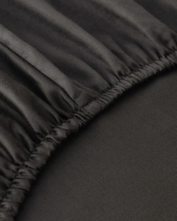 Cearceaf cu elastic, pat dublu, Micell, bumbac satinat, 160x200 cm, antracit