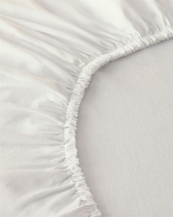 Cearceaf cu elastic, pat dublu, Novella, bumbac-viscoză, 160x200 cm, alb