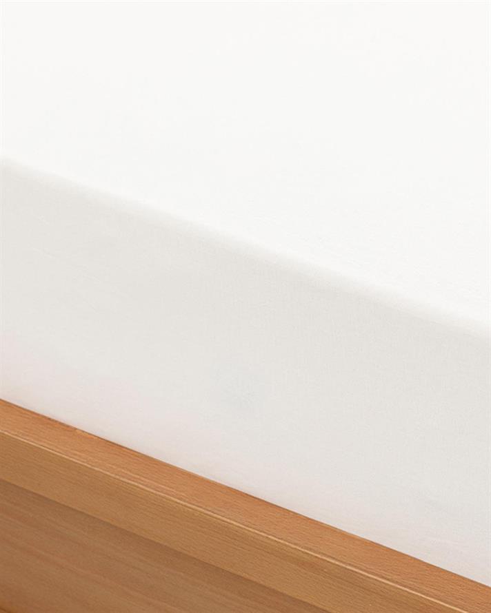 Cearceaf cu elastic, pat dublu, Straight, bumbac, 140x200 cm, alb