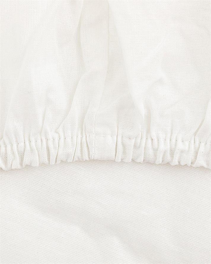 Cearceaf cu elastic, pat dublu, Straight, bumbac, 140x200 cm, alb