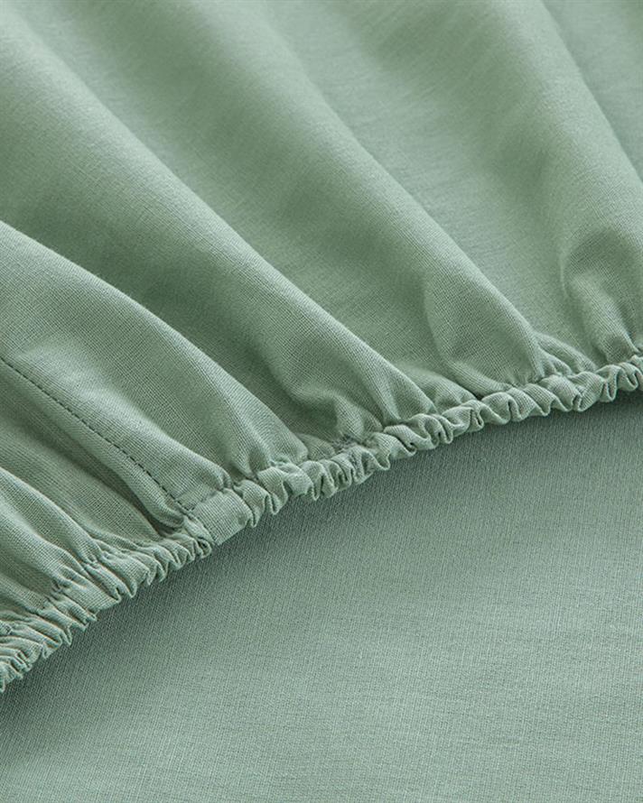 Cearceaf cu elastic, pat dublu, Straight, bumbac, 140x200 cm, verde