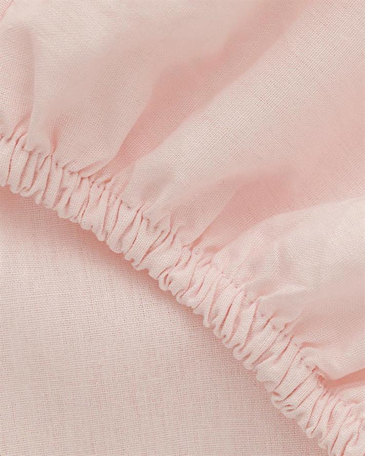 Cearceaf cu elastic, pat dublu, Straight, bumbac, 160x200 cm, roz pudră