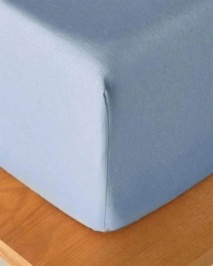 Cearceaf cu elastic, pentru o persoană, Classy, bumbac-poliester, 100x200 cm, bleu