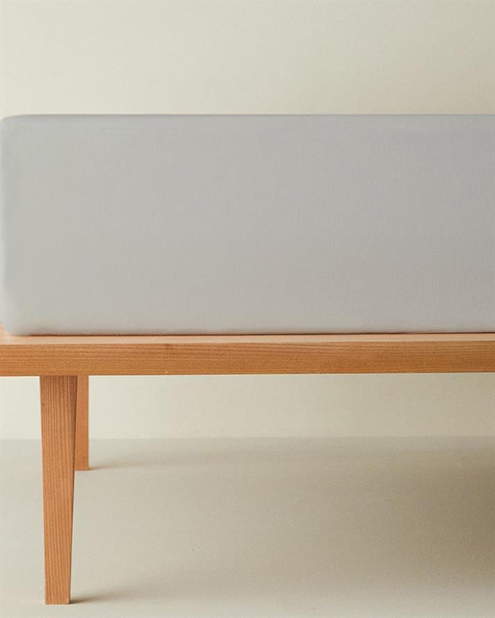 Cearceaf cu elastic, pentru o persoană, Novella, bumbac-viscoză, 100x200 cm, gri