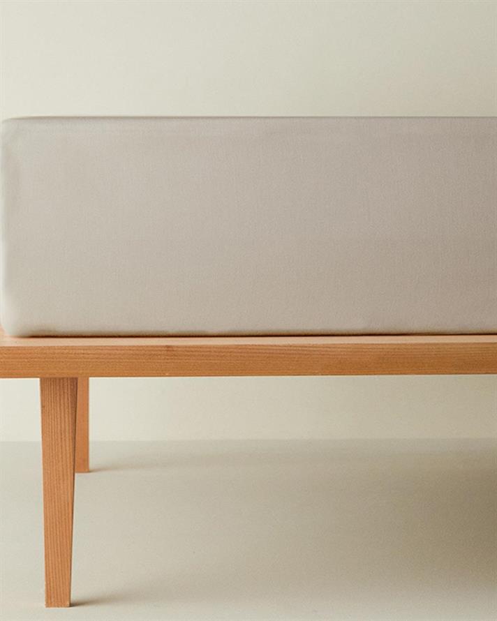 Cearceaf cu elastic, pentru o persoană, Novella, bumbac-viscoză, 100x200 cm, bej