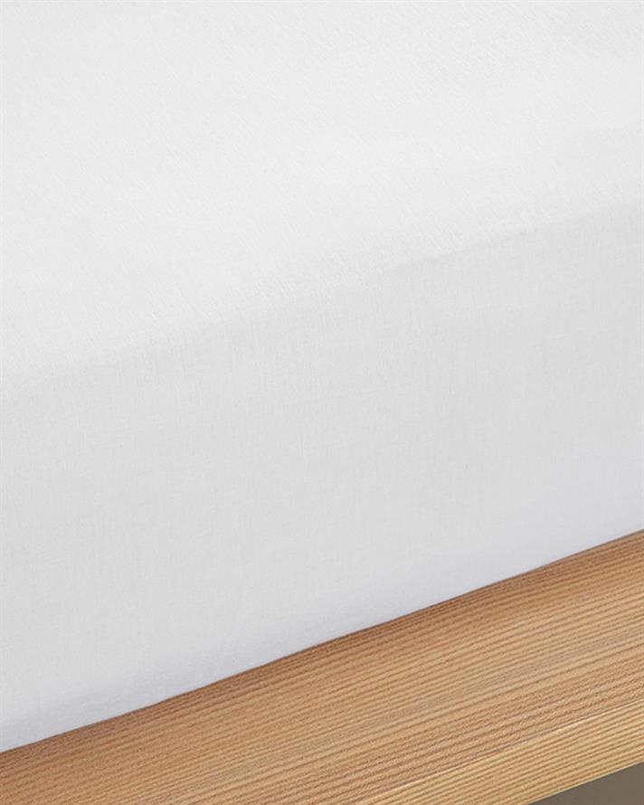 Cearceaf cu elastic, pentru o persoană, Straight, bumbac, 120x200 cm, alb