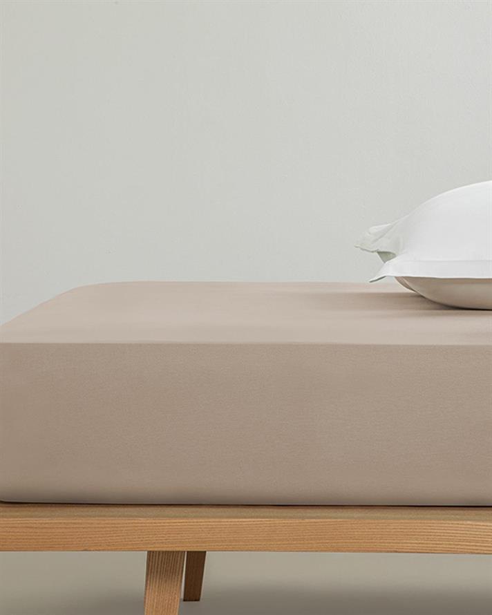 Cearceaf cu elastic, pentru o persoană, Straight, bumbac, 100x200 cm, maro