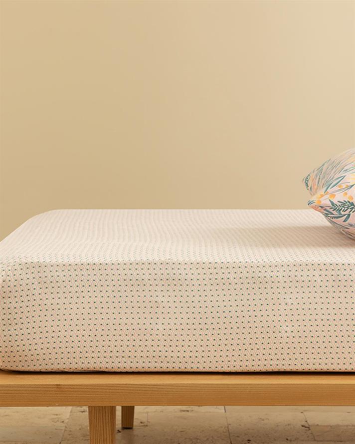 Cearceaf cu elastic, pentru o persoană, Tetrad, bumbac-poliester, 100x200 cm, roz deschis