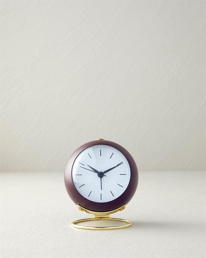 Dotsy Metal Table Clock Claret Red