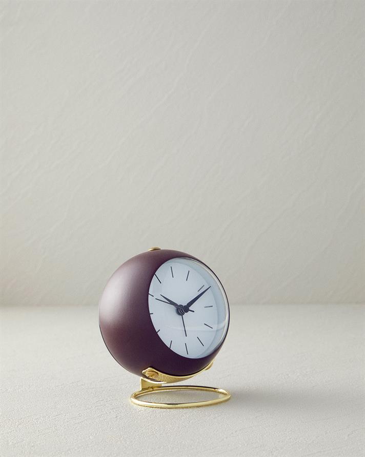 Dotsy Metal Table Clock Claret Red