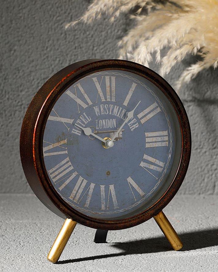 Gloria Metal Table Clock 20.5x5x24cm Black