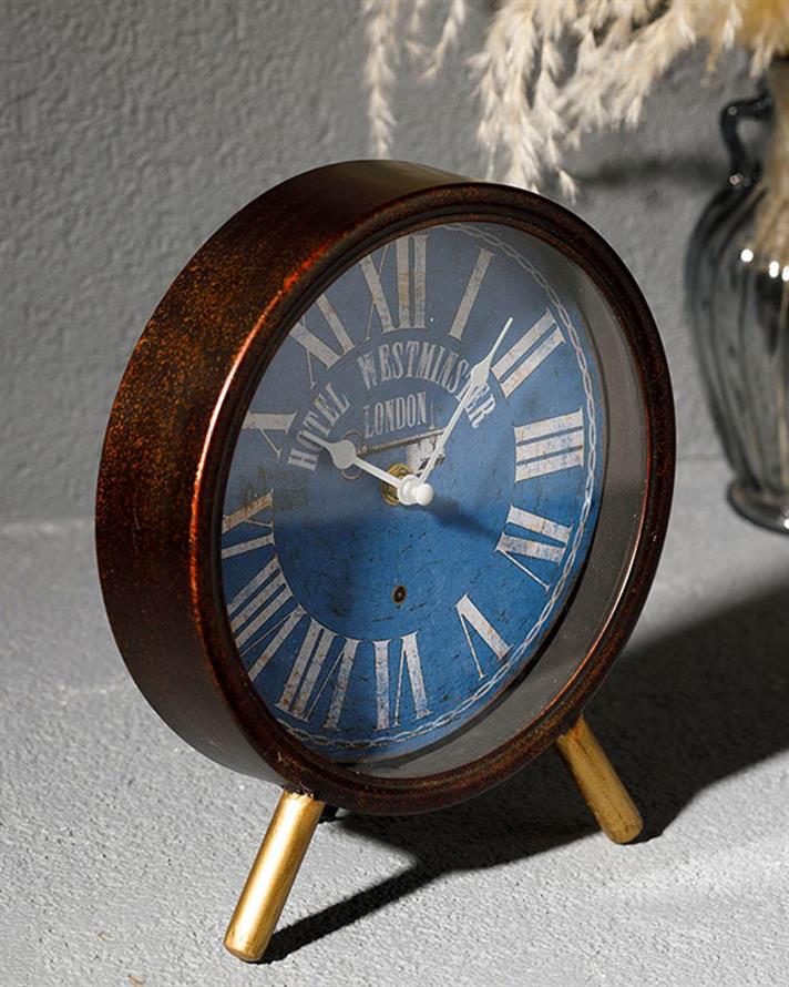 Gloria Metal Table Clock 20.5x5x24cm Black