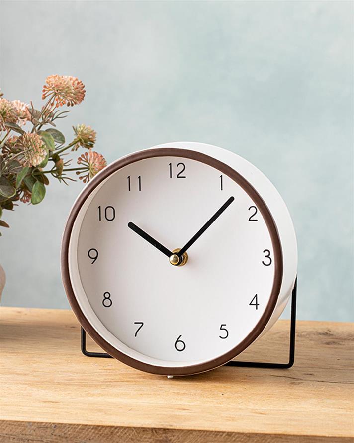 Nathalie Table Clock 17x6x17 cm Brown