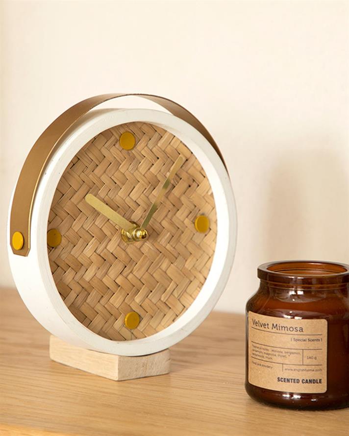 Nature Table Clock White