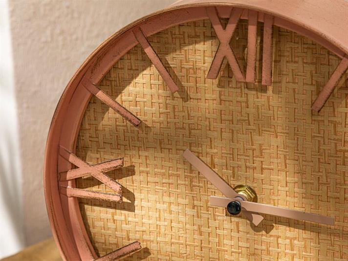 Valeria Metal Table Clock Terracotta
