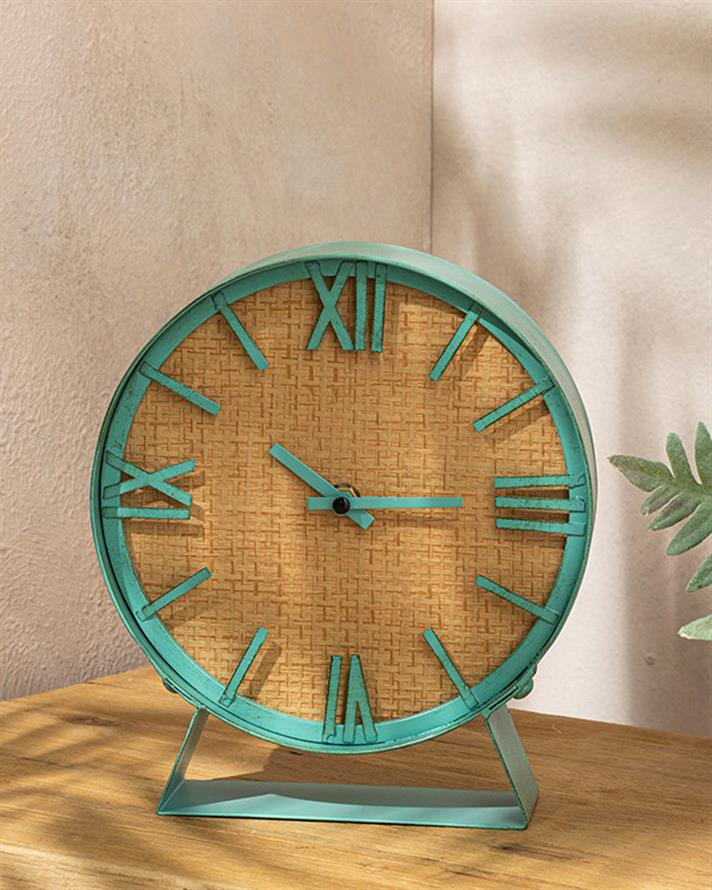 Valeria Metal Table Clock Green