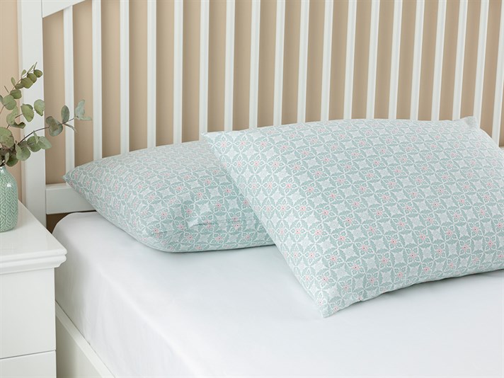 Cell Flower Cu Bumbac Cu 2 Piese Față De Pernă 50x70 cm Seledon
