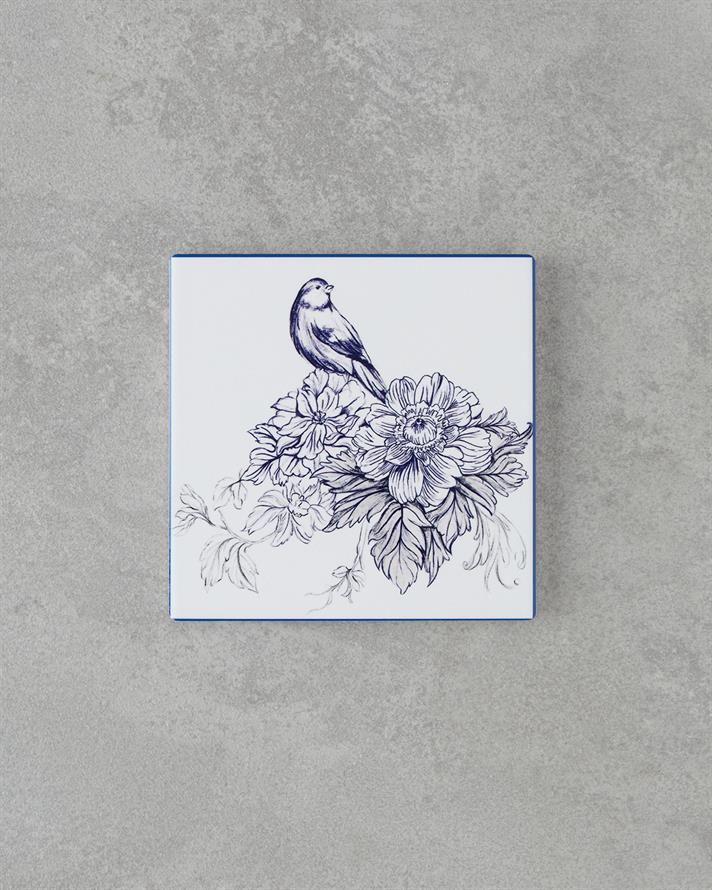 Elysian Ceramică Coaster Pahare 11 cm Alb - Bleumarin