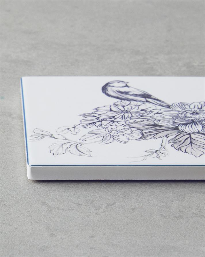 Elysian Ceramică Coaster Pahare 11 cm Alb - Bleumarin