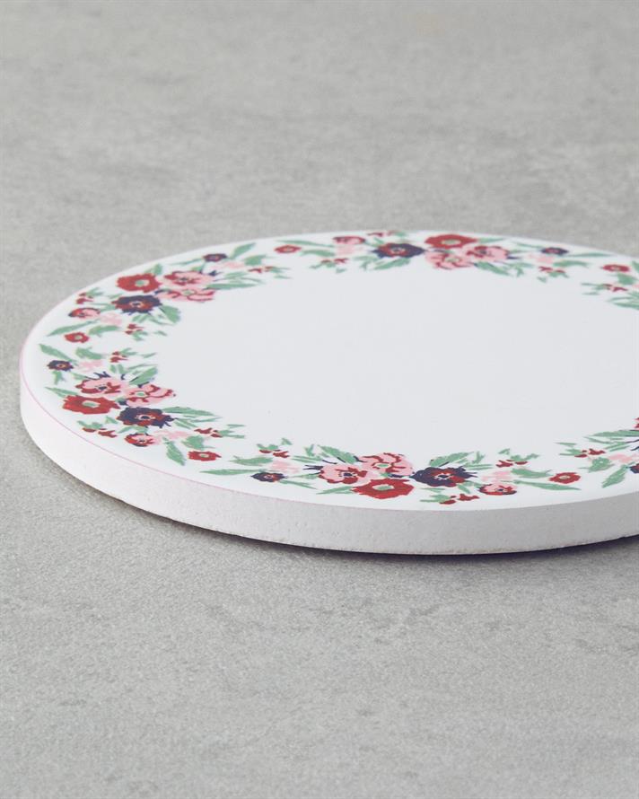Ceramică Coaster Pahare 11 cm Alb - Roz
