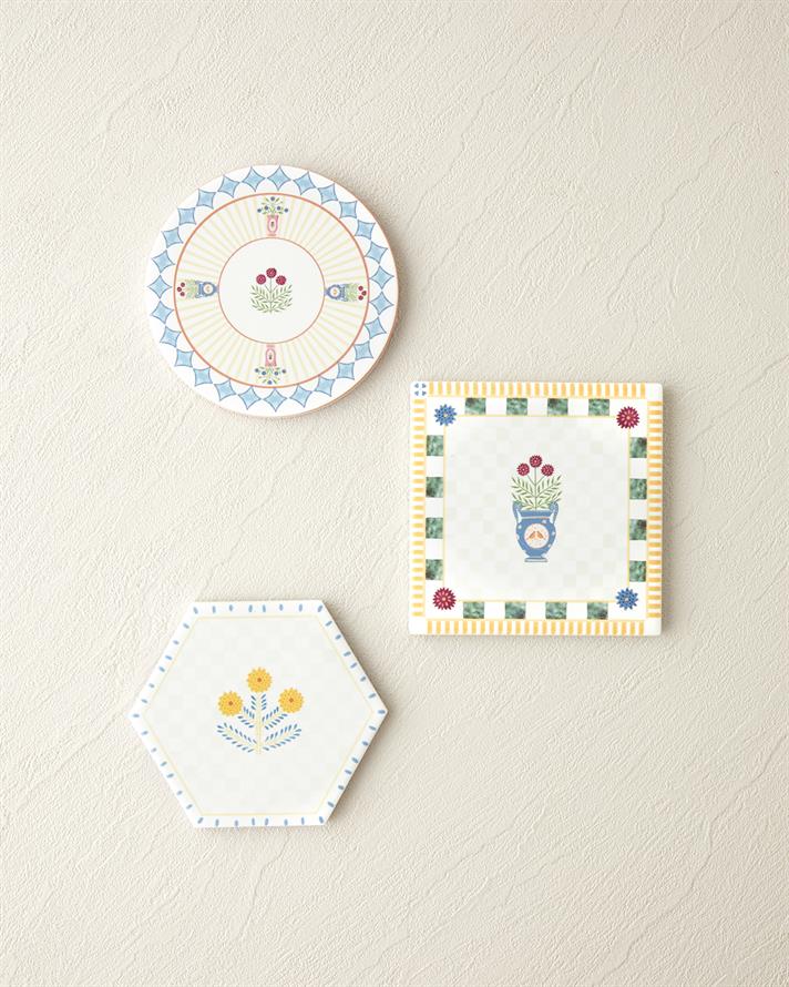 Retro Revival Ceramică Coaster Pahare 11 cm Albastru