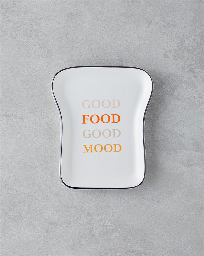 Good Mood Ceramică Farfurie De Tort 13x19 cm Portocaliu-Negru