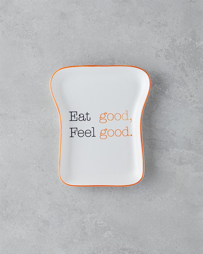 Feel Good Ceramică Farfurie De Tort 13x19 cm Portocaliu-Negru
