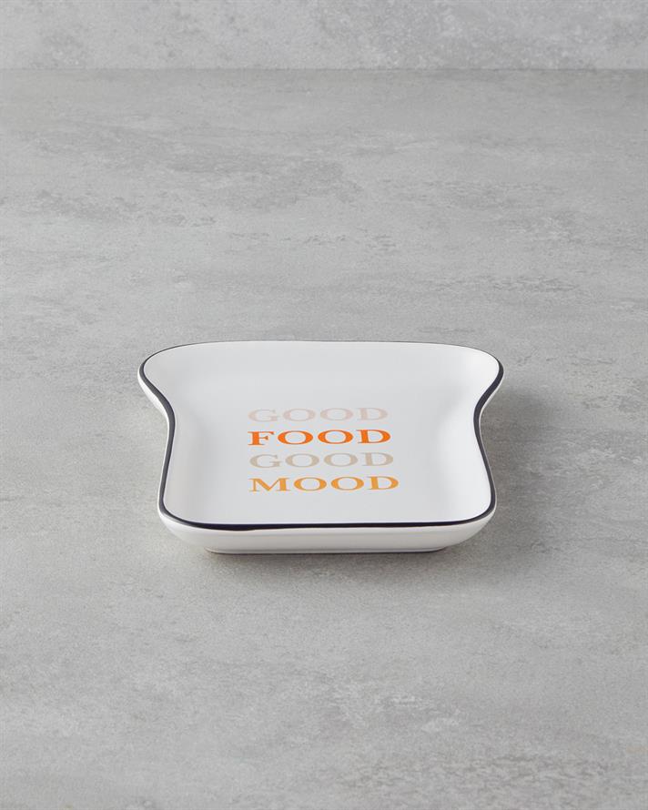 Good Mood Ceramică Farfurie De Tort 13x19 cm Portocaliu-Negru
