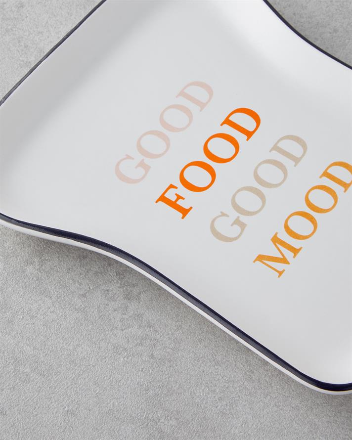 Good Mood Ceramică Farfurie De Tort 13x19 cm Portocaliu-Negru