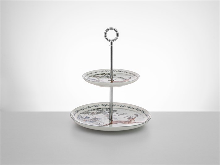 cerb Porțelan  ETAJERĂ DE SERVIT 23,3x23,3x4,8 cm White