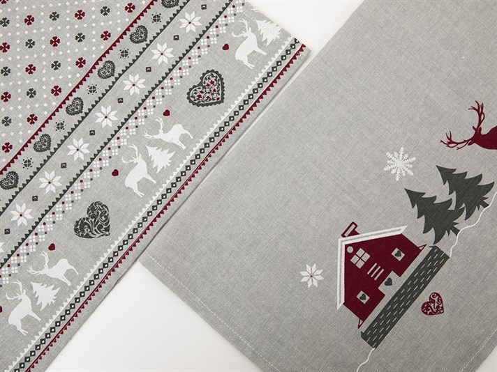 cerb Cottony Set 2  CÂRPĂ DE USCAT 40x60 cm Gray-Red