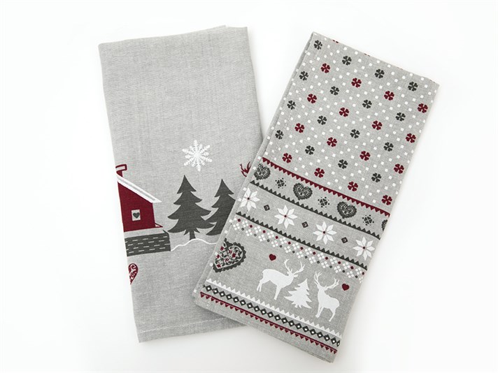 cerb Cottony Set 2  CÂRPĂ DE USCAT 40x60 cm Gray-Red