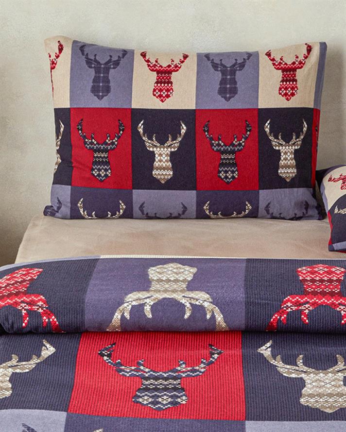 Cerbi neplăcuți Flanelă Single Set Lenjerie De Pat 160x220 cm Albastru Închis