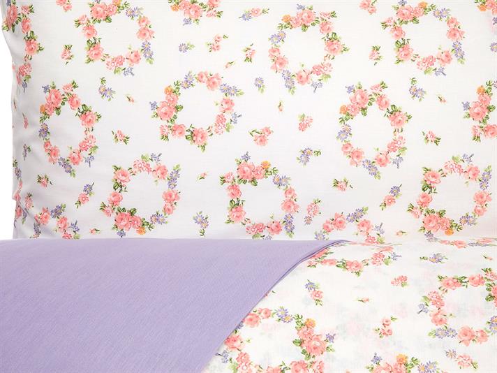 Cerc de trandafiri Jacquard Single Set Lenjerie De Pat 160x220 cm Lila