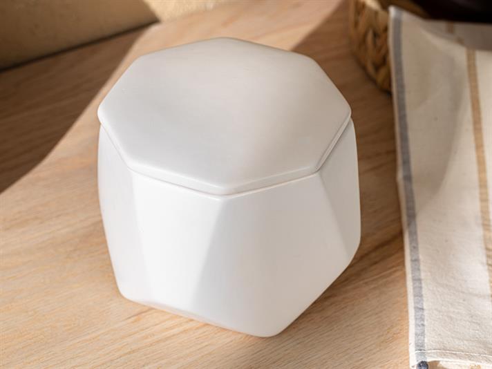 Circle Dolomite Capped Cruet 13x13x12 cm White