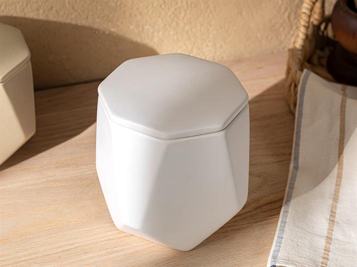 Circle Dolomite Capped Cruet 15x15x13.7 cm White