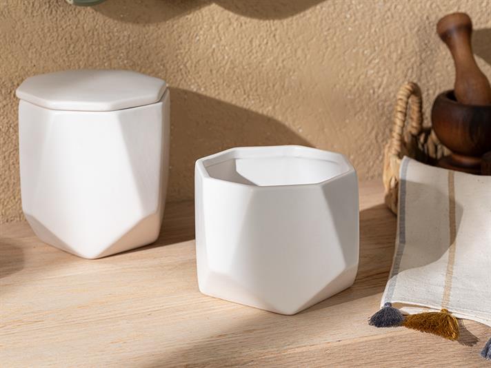 Circle Dolomite Capped Cruet 15x15x13.7 cm White