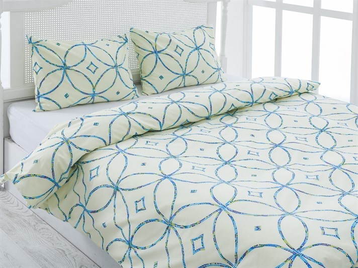 cerc Cu Bumbac Single Lenjerie De Pat 160x220 cm Galben