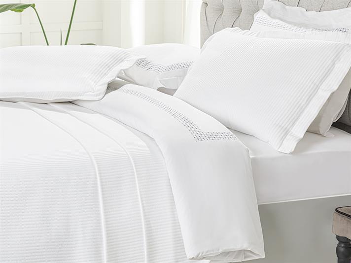 chai Țesut King Size Set Cuvertură De Pat 260*280 Cm Alb