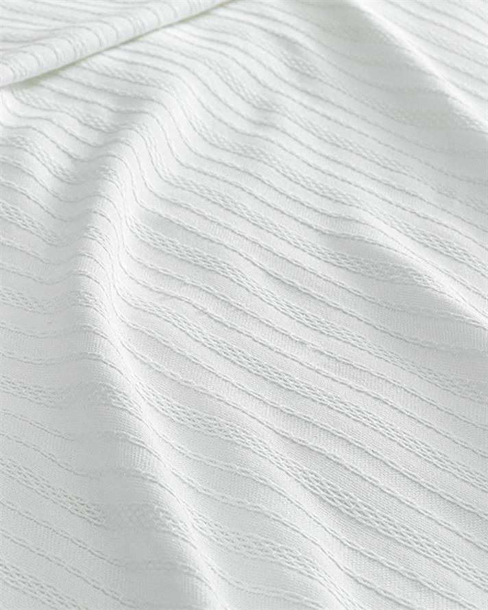 Patura subtire, pentru o persoana, Chain Rope, bumbac-viscoza, 150x220 cm, alb