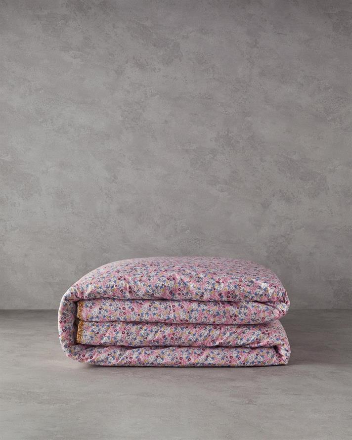 Cuvertura pat reversibila, pentru o persoana, Chamomile Cluster, poliester, 160x220 cm, roz-portocaliu