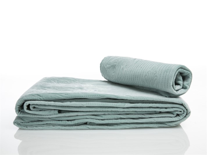 Charmy  Catifea Pentru o persoana  SET CUVERTURĂ DE PAT 160x240 cm Seledon,