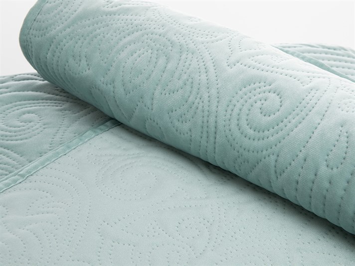 Charmy  Catifea Persoană dublă  SET CUVERTURĂ DE PAT 240x260 cm Seledon,